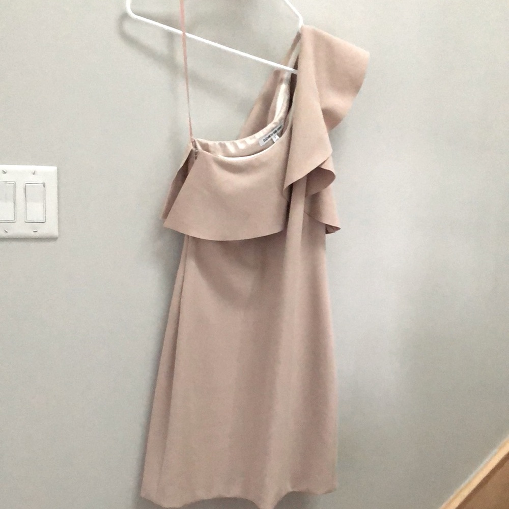 Blush one shoulder dress